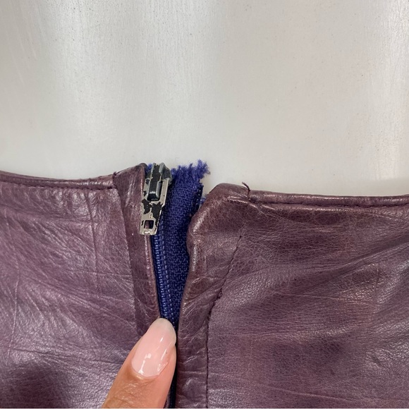 VTG Lillie Rubin Purple Leather Jacket Skirt Suit 6 - Picture 11 of 11